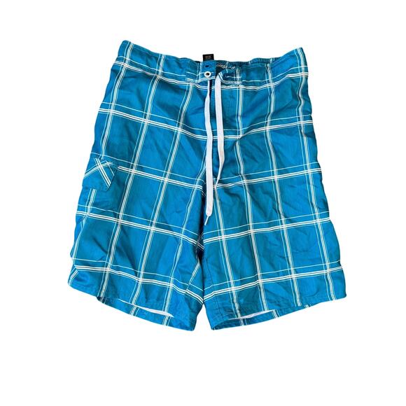 OP Ocean Pacific Plaid Board Swim Shorts US Men's M - Picture 1 of 5
